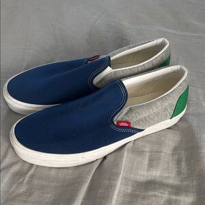 Vans Men's Blue/Grey/Green Slip On, size 12